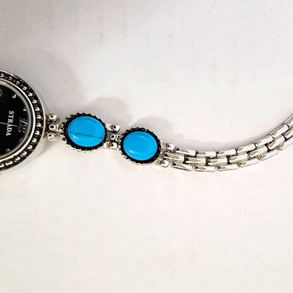 Vintage Watch Strada Turquoise Silver Tone - Picture 6 of 8